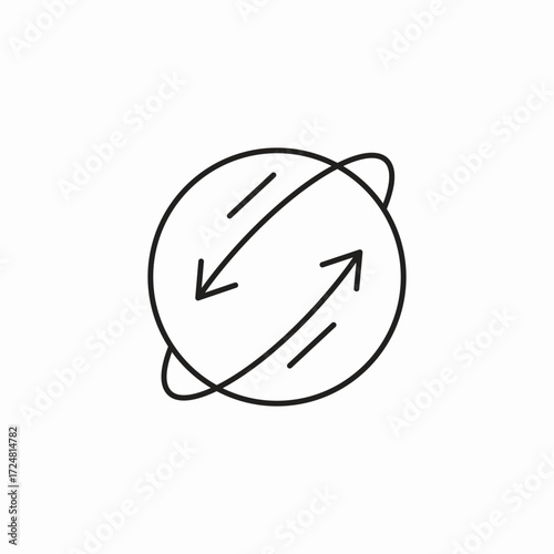globe with arrows circling icon sign vector