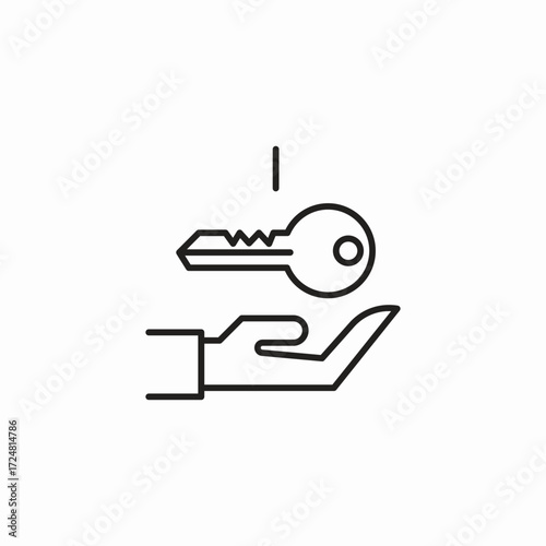 hand holding key icon sign vector