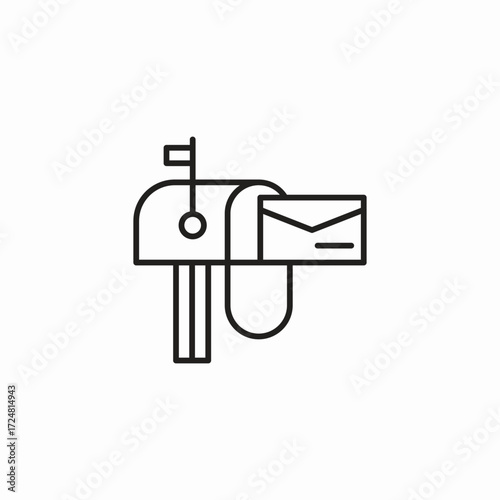 mailbox with letter icon sign vector