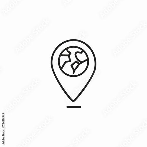 location pinpoint globe icon sign vector