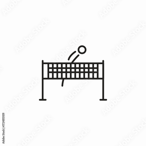 person playing volleyball icon sign vector