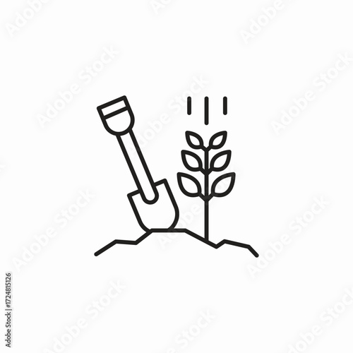 plant sprouting soil icon sign vector
