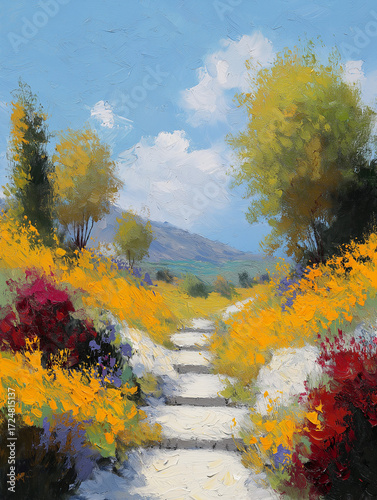 autumn colors in the mountains oil painting art