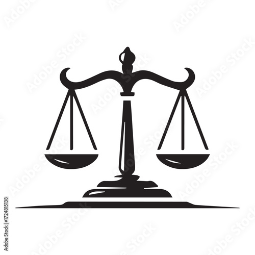 Golden scales of justice symbolize the balance of law and the weighing of equality