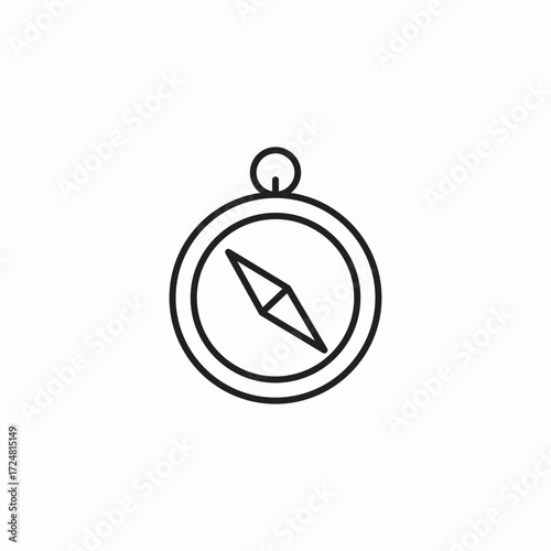 pointing needle compass icon sign vector