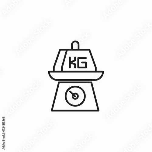 weighing scale kilogram icon sign vector