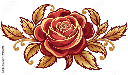 Yellow and pink rose vector illustration on white, a seamless floral pattern design for love valentine decoration