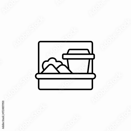 buffet breakfast food icon sign vector