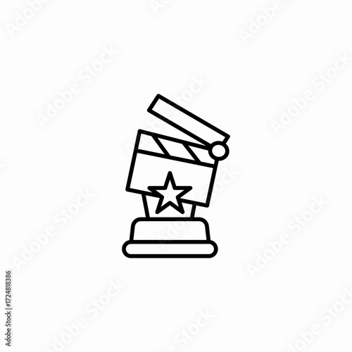 film award trophy icon sign vector