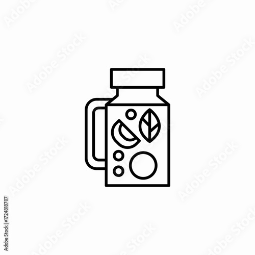 infused water in jar icon sign vector