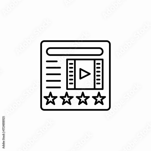 movie review page icon sign vector