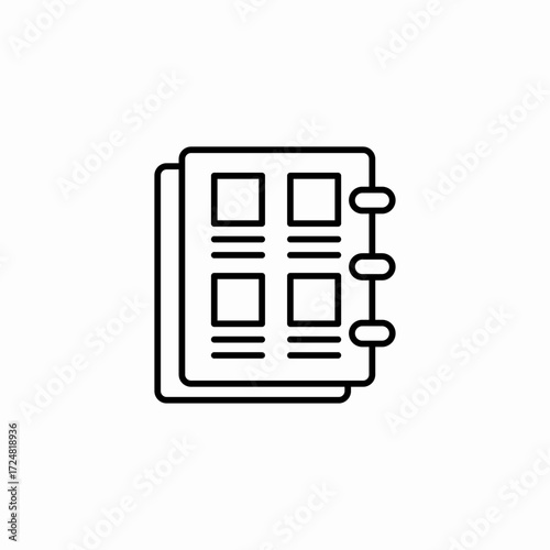 movie storyboard notebook icon sign vector