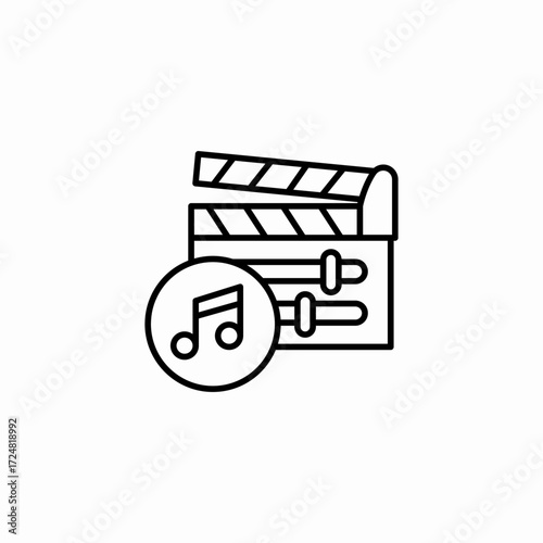 music production clapperboard icon sign vector
