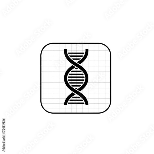 Abstract DNA Helix Silhouette Genetic Strands Square Shape Biology Medical Research Technology