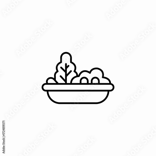 salad bowl healthy food icon sign vector