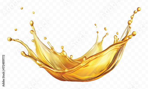 realistic smooth clean and fresh engine or cooking oil splash in curve style  isolated on white background