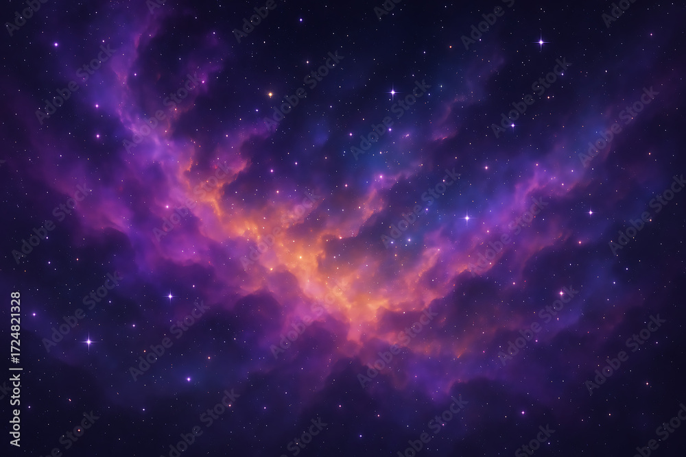 Fototapeta premium Vibrant Purple Space Nebula