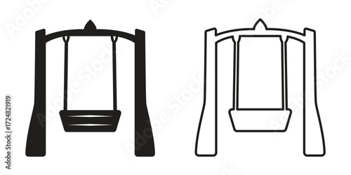 Swing line art vector silhouette illustration