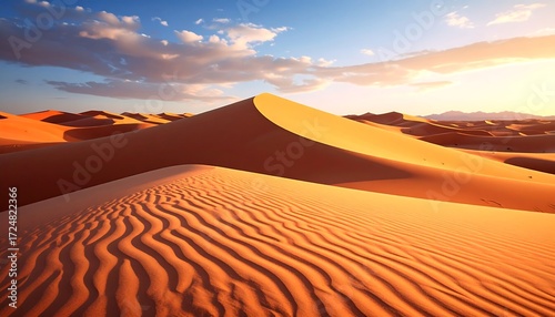 Fototapeta Naklejka Na Ścianę i Meble -  Desert dunes at sunset