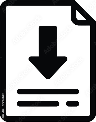 Document Download Icon Silhouette

