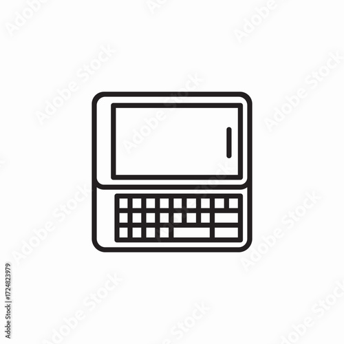 closed laptop computer icon sign vector