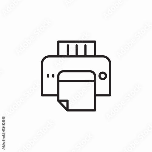 paper printer device icon sign vector