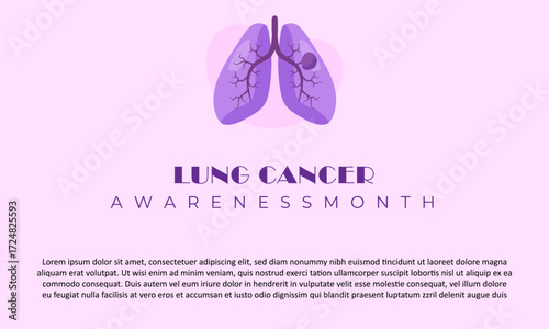 Lung Cancer Awareness Month Purple Poster Design