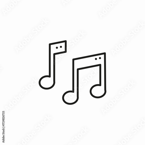 pair of musical notes icon sign vector