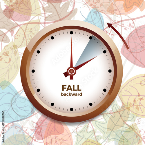 Vector illustration of a clock showing the time change