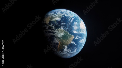 Earth seen from space, showing continents and oceans