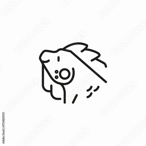 iguana lizard head icon sign vector