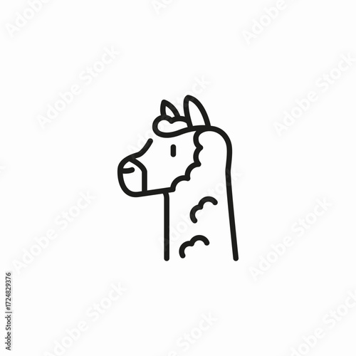 llama animal head icon sign vector