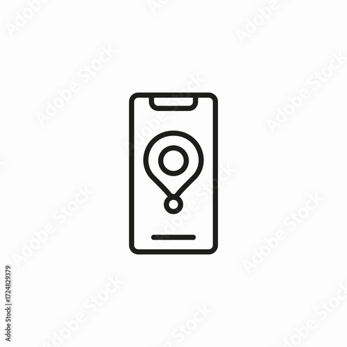 mobile navigation pin icon sign vector