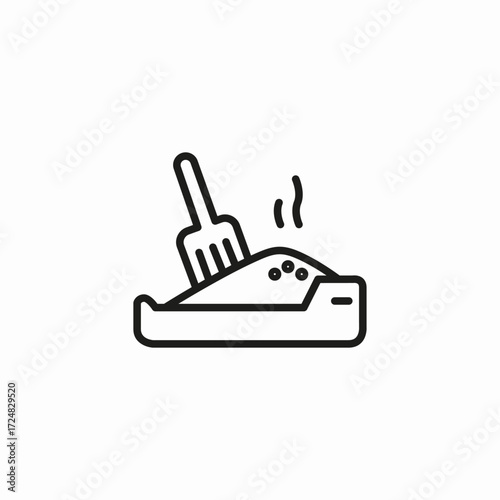 pie with fork icon sign vector