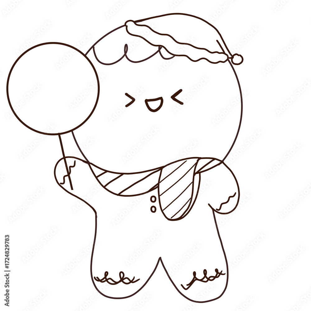 Fototapeta premium Cute Gingerbread Hands drawn PNG.