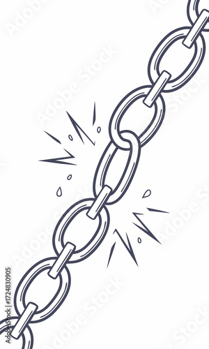 A Detailed Illustration of a Broken Chain Depicting Freedom and Liberation
