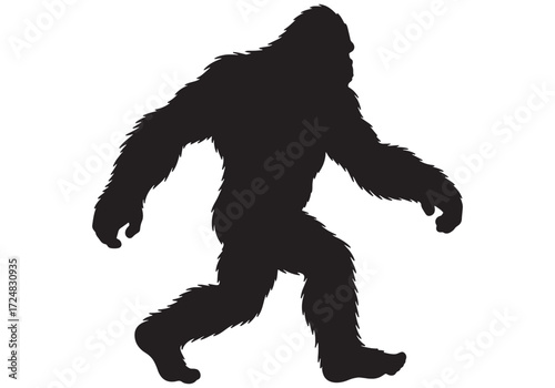 Bigfoot Sasquatch Yeti Silhouette Walking Mythical Creature Legend