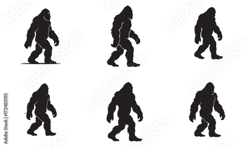 Bigfoot Sasquatch Yeti Silhouette Walking Mythical Creature Legend