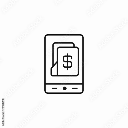 phone invoice payment icon sign vector