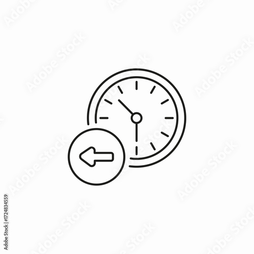 clock with arrow icon sign vector