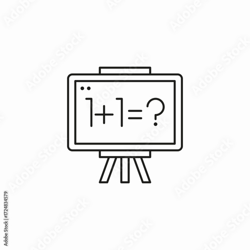 chalkboard math problem icon sign vector