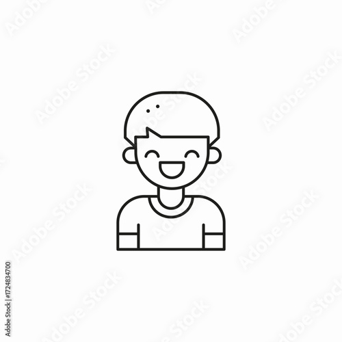 happy smiling boy icon sign vector