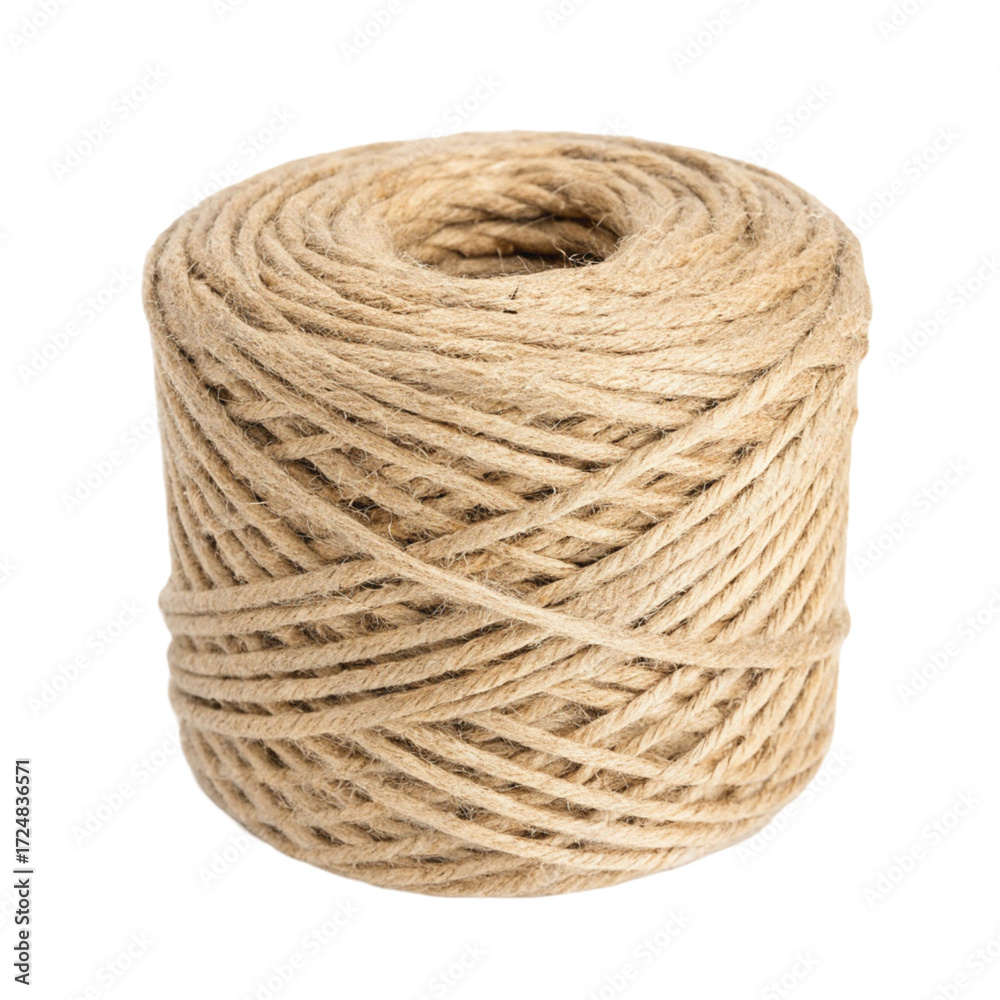Obraz premium Jute rope isolated on transparent background 
