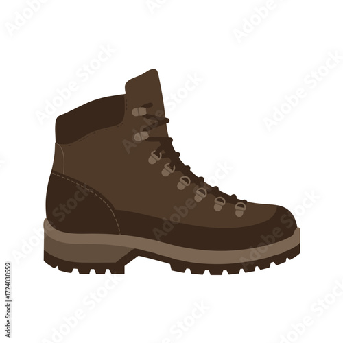 brown hiking boot with laces icon