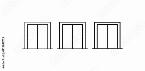closed double doors icon sign vector