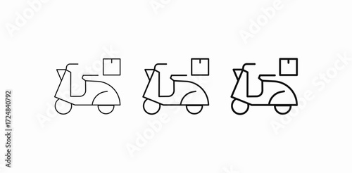 delivery scooter box icon sign vector