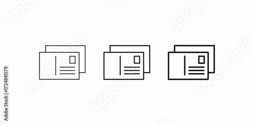 stack mail postcard icon sign vector