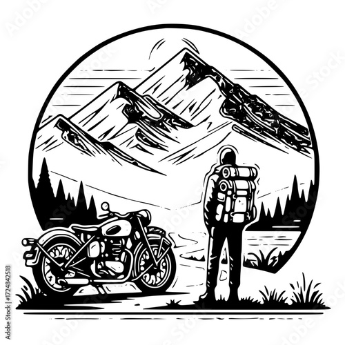Life is a journey enjoy the ride motorcycle illustration
