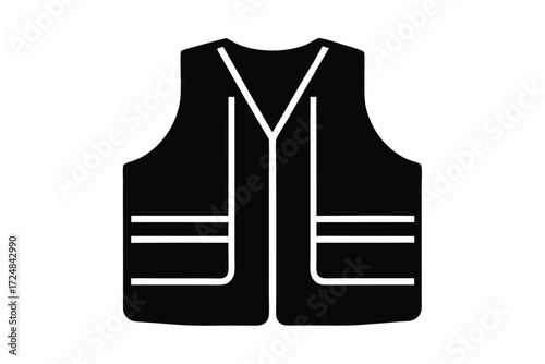 safety vest vector icon silhouette
