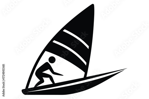 windsurfing  vector icon silhouette